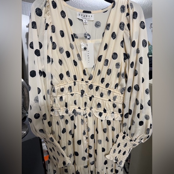 Black & Cream Polka Dot Dress - Picture 1 of 8